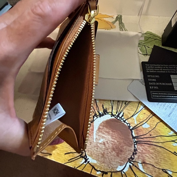 MCM Cognac Patricia Visetos Card  Case - Picture 7 of 10